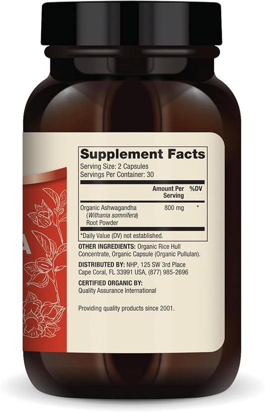 Dr. Mercola Organic Ashwagandha, 30 Servings (60 Capsules),