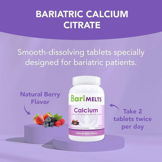 BariMelts Bariatric Calcium Citrate with Vitamin D3 and 1 Month (120 Smooth-Dissolving