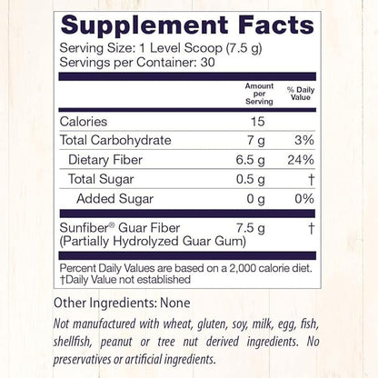 Healthy Origins Healthy Fiber - Clear Mixing (Sunfiber), 225 g - Gut Health Supplements for Women & Men - Fiber Powder Dietary Supplement - Gluten-Free Supplement - 7.9 Oz