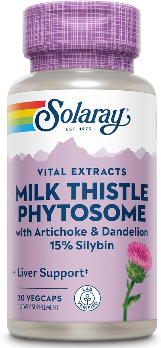 Solaray Milk Thistle Phytosome with Artichoke, 15% Silybin 60-Day Guarantee, 30 Servings, 30 VegCaps