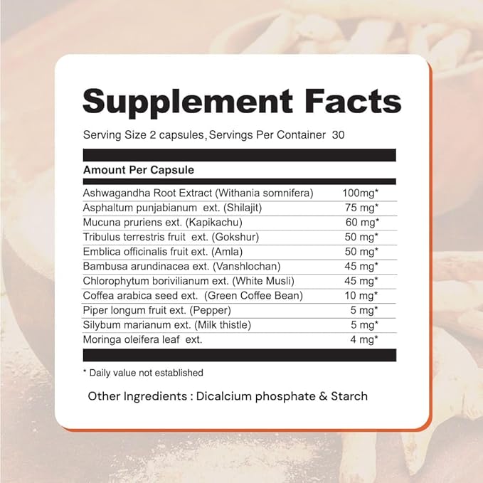AyuZest Ashwagandha KSM-66 + Shilajit Capsules