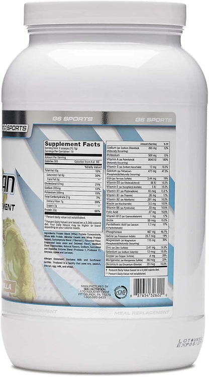 Nutrition Super-Lean Deluxe Meal Replacement (32g 7g Fiber, 25 Added 2.5lb Jar