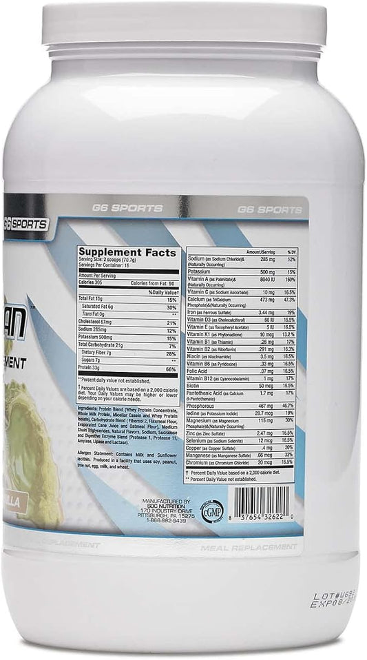 Nutrition Super-Lean Deluxe Meal Replacement (32g 7g Fiber, 25 Added 2.5lb Jar
