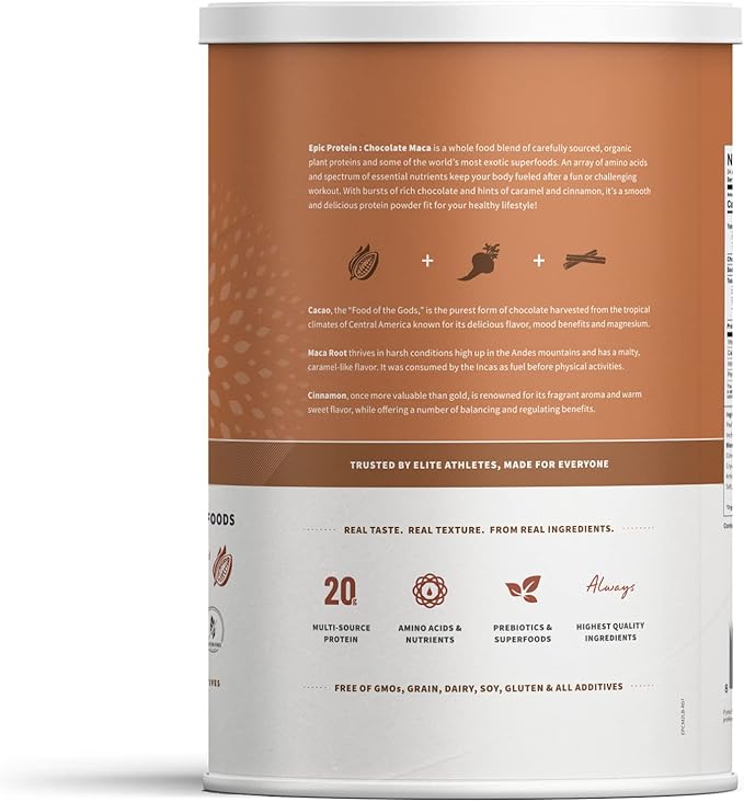 Sprout Living Epic Protein, Plant Based 20 Grams (2 Pound, 24 Servings)