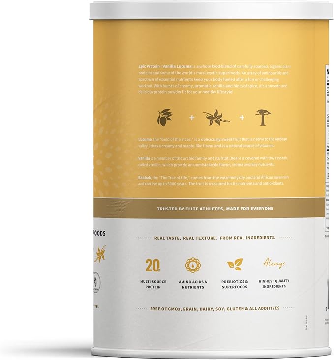 Sprout Living Epic Protein, Plant Based 20 Grams (2 Pound, 24 Servings)