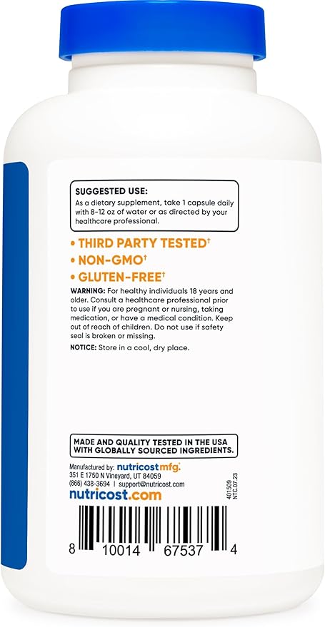Nutricost Milk Thistle 250mg (1000mg Equivalent), 240 Vegetarian 4:1 Extract