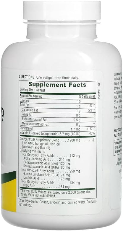 Natures Plus Ultra Omega 3 6 9-1200 mg, 120 Softgels 120 Servings