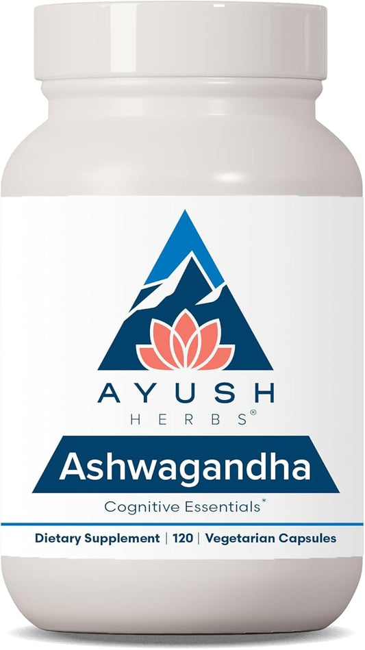 Ayush Herbs Ashwagandha, Ayurvedic Cognitive Support 120 Vegetarian