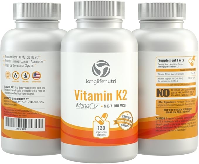 Vitamin K2 MK-7 100mcg – 120 4-Month Supply,