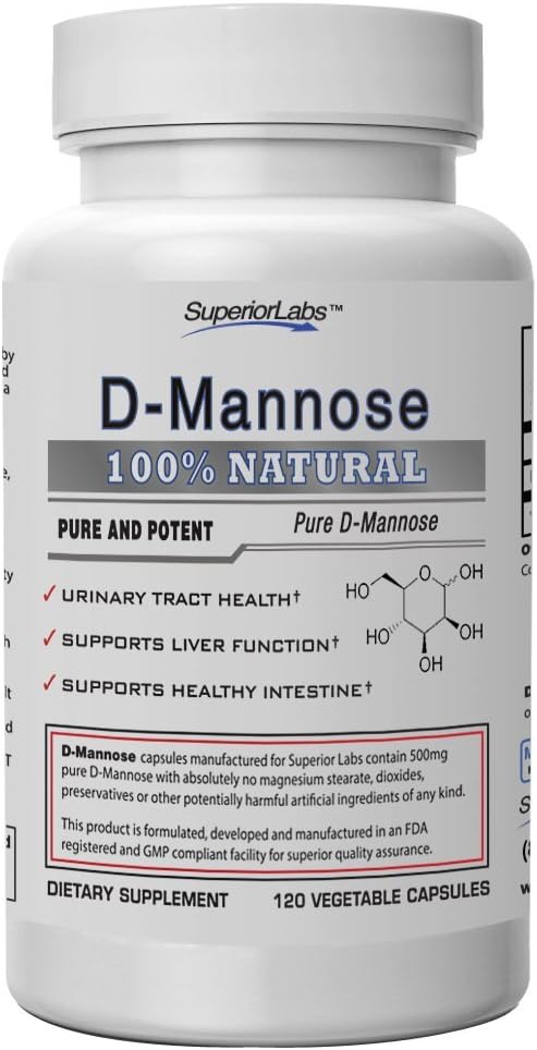 Superior Labs – Best D-Mannose NonGMO 500mg, 120 120 Vegetable