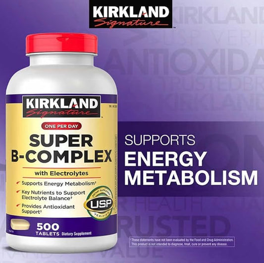 Signature Super B-Complex with Electrolytes, 1-Pack 500 Tablets