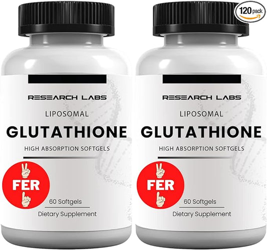 Research Labs Liposomal Glutathione Supplement w/Gluta-IV™, 100x Enhanced 2 Fer 1 Ad, 120 Total
