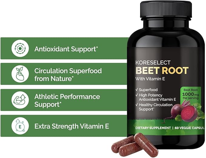 Beet Root 1000mg Capsules with Vitamin 60 Caps,