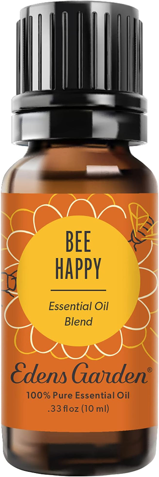 Edens Garden Bee Happy Essential Oil Blend- 100% Pure Premium Grade, Undiluted, Natural, Therapeutic, Aromatherapy, The Best For Diffusing Kid Safe, Candle, Humidifiers 10 ml (.33 fl oz)