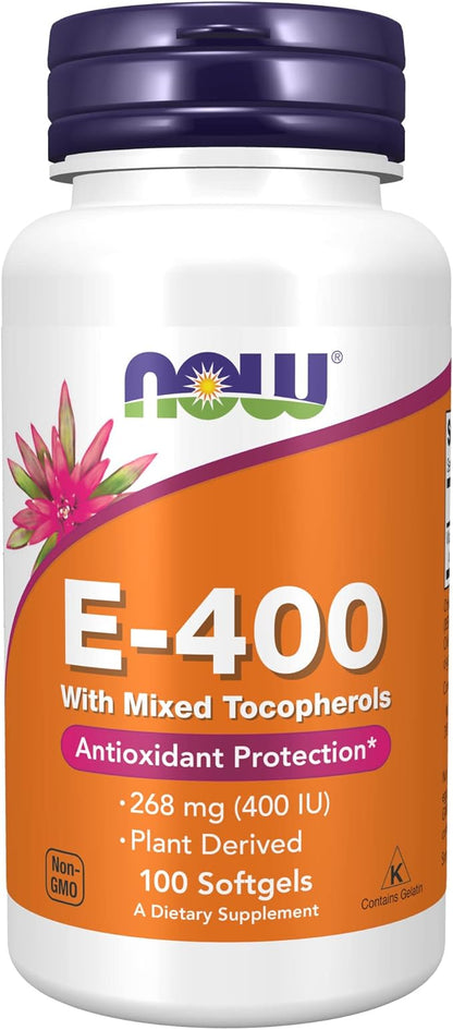NOW Supplements, Vitamin E-400 IU Mixed 100 Softgels