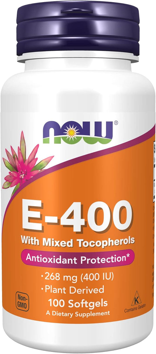NOW Supplements, Vitamin E-400 IU Mixed 100 Softgels