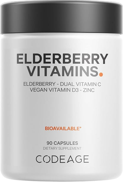 Codeage Organic Black Elderberry Supplement 90 Capsules