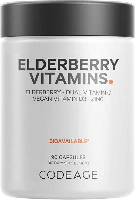 Codeage Organic Black Elderberry Supplement 90 Capsules