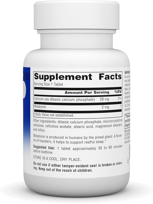 Source Naturals Melatonin, Helps Promote Sleep*, 2 mg 60 Tablets