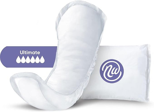 Incontinence Pads for Women, Skin-Safe Design, 15.75 in, 30 Count, 3 Packs, 90 Total