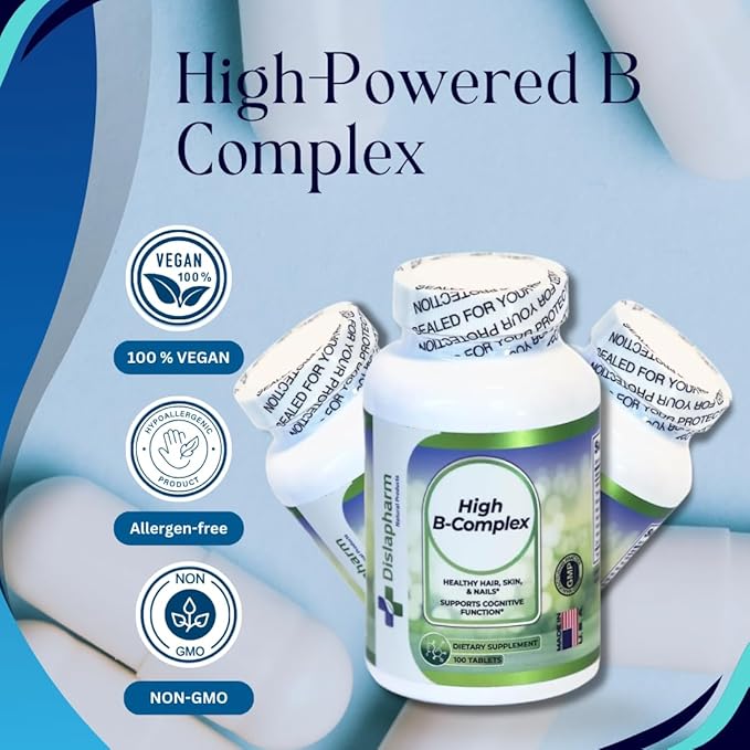 High B Complex Vitamins for Women B2, B6, B6, B12, B12, B1, B1, Vitamin 100 Tablets