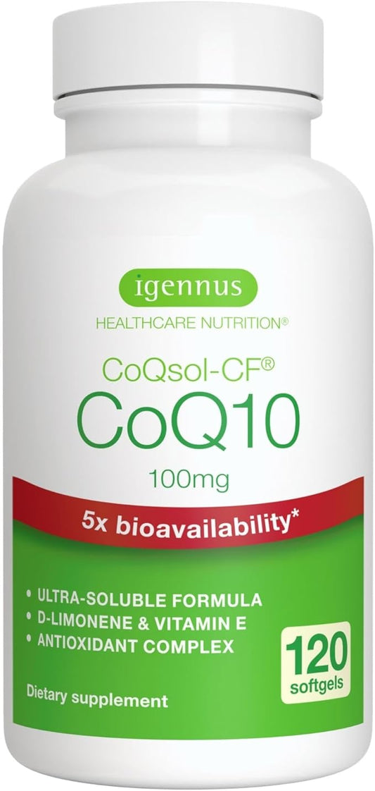 Advanced CoQ10, 5X Bioavailability 200mg D-Limonene 100mg Formula 120 Servings, 1-a-Day, by