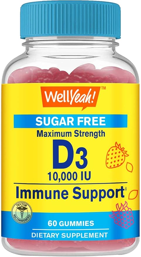 Sugar Free Vitamin D3 10000 IU (250mcg) Extra 60 Gummies (1)