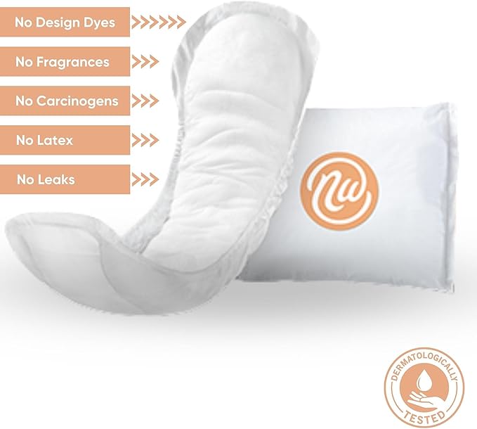 Incontinence Pads for Women, Skin-Safe Design, 10 in, 30 Count, 3 Packs, 90 Total