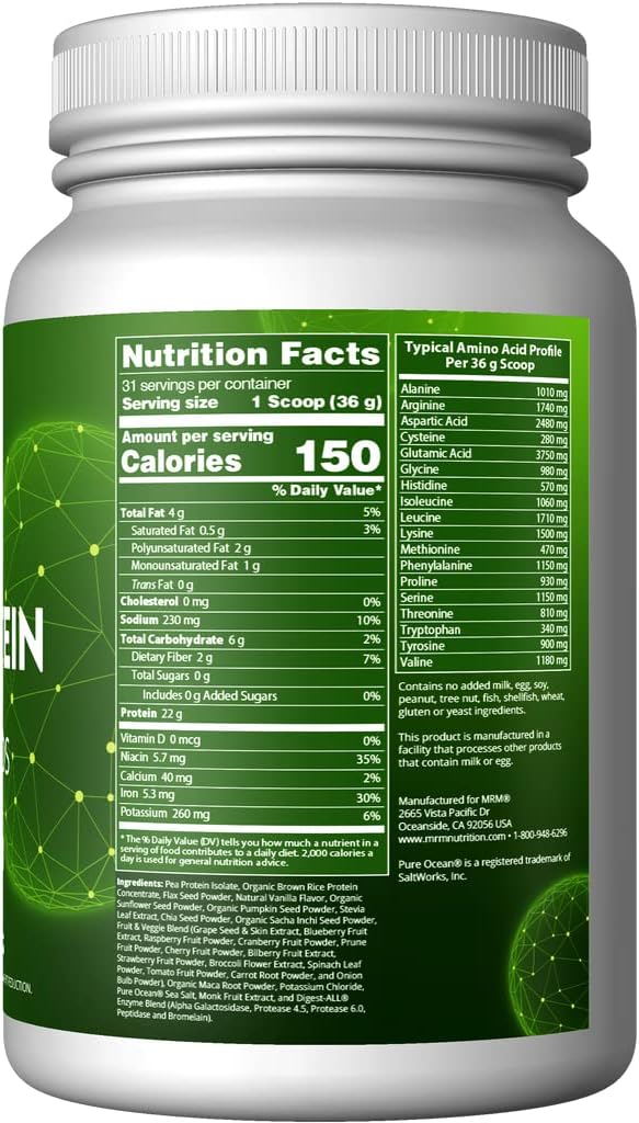 MRM - Veggie Protein Powder, Protein 2.5 lbs
