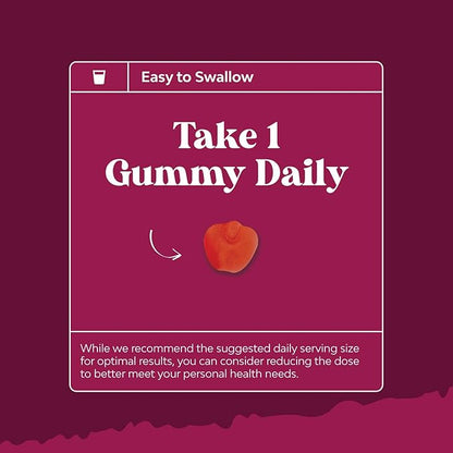 Apple Cider Vinegar ACV Gummies - Gut Health & Natural Energy Supplement with Vitamin B6 B12 Beet Root and Pomegranate - Apple Cider Vinegar with Mother Body Cleanse Detox for Women & Men 60 Servings