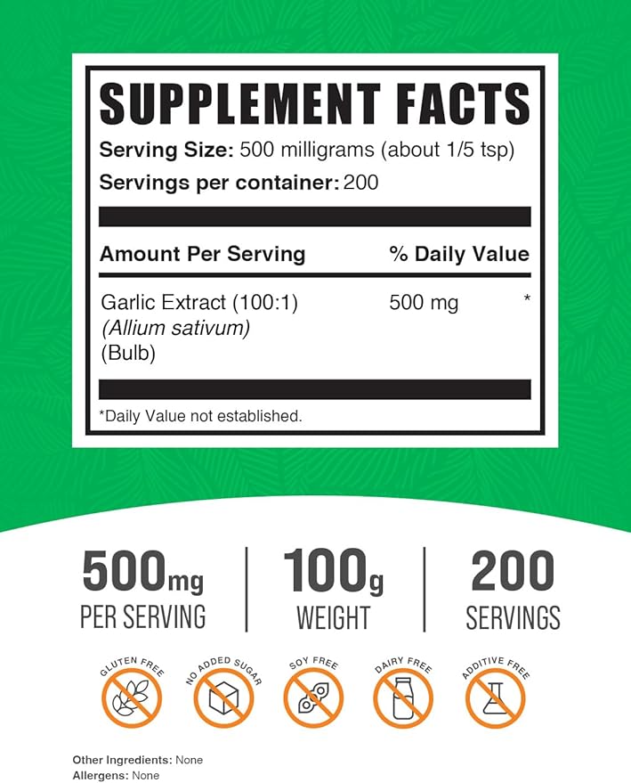 BulkSupplements.com Garlic Extract Powder (100 Grams 3.5 oz)