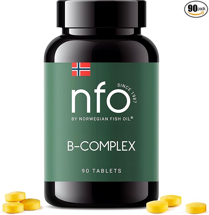 Vitamin B Complex [90 Tablets] Norwegian B1, B2, B2, B3, B3, B5, B5, B6, B6, B9, B9, B12 B12 for