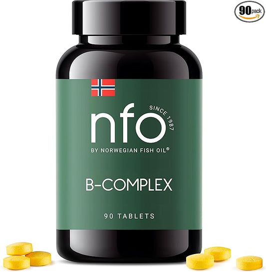 Vitamin B Complex [90 Tablets] Norwegian B1, B2, B2, B3, B3, B5, B5, B6, B6, B9, B9, B12 B12 for