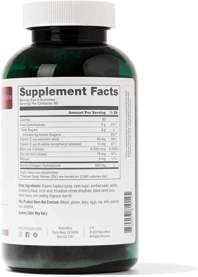 NatureWise Collagen Gummies 1 & 3 Collagen 180 Count[3-Month Count[3-Month Supply]
