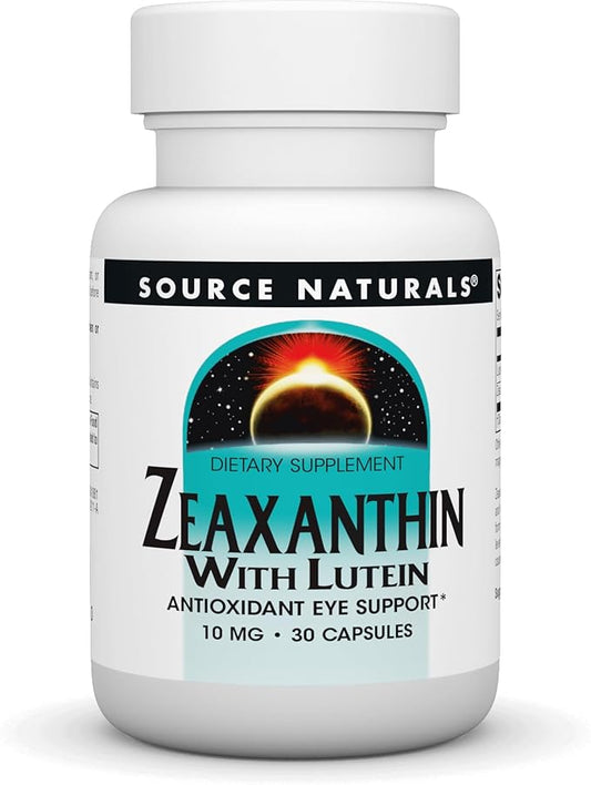 Source Naturals Zeaxanthin with Lutein, Antioxidant 10mg, 30 30 capsules