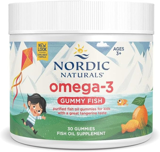 Nordic Naturals Nordic Omega-3 Gummy Fish, Tangerine 30 Gummy 124 mg Omega-3s with 30 Servings