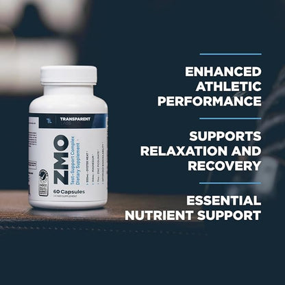 Transparent Labs ZMO - Muscle Builder for Men & Women with Zinc, Magnesium Glycinate, & Oyster Powder for Muscle Recovery - 60 Count
