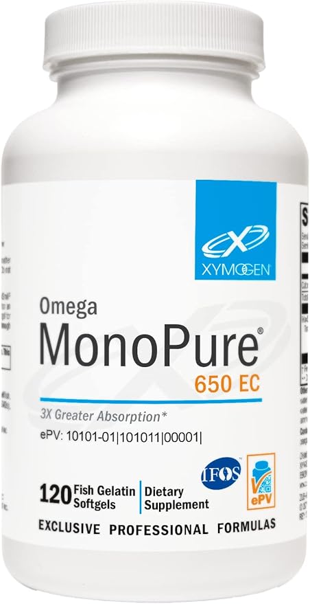 XYMOGEN Omega MonoPure 650 EC 3X Greater 3 Supplement (120 Softgels)