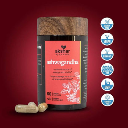 Ayurveda - Ashwagandha Capsules with Ashwagandha (60 Count)