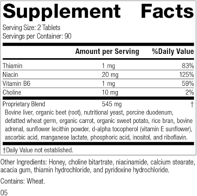 Standard Process Cataplex B B6, Thiamine, 180 Tablets