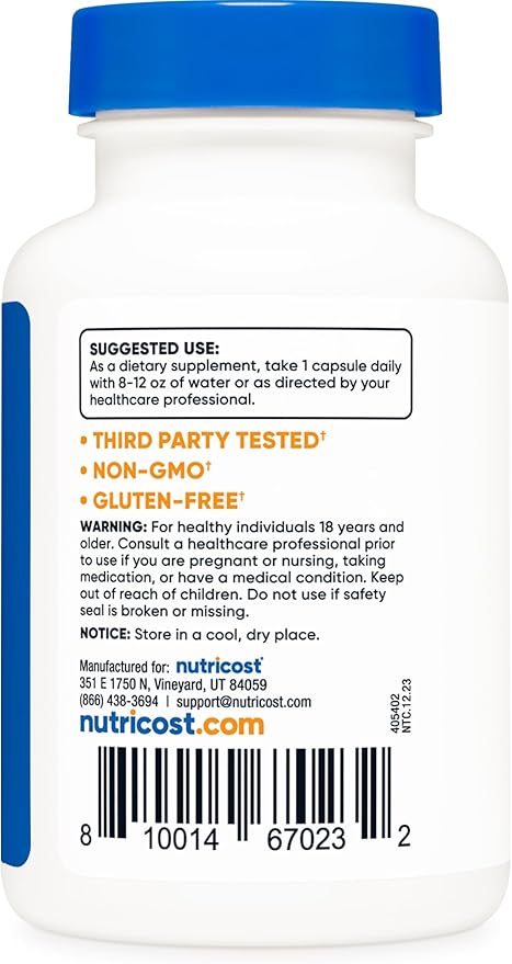 Nutricost Methylfolate 1000mcg, 120 Vegetarian Capsules