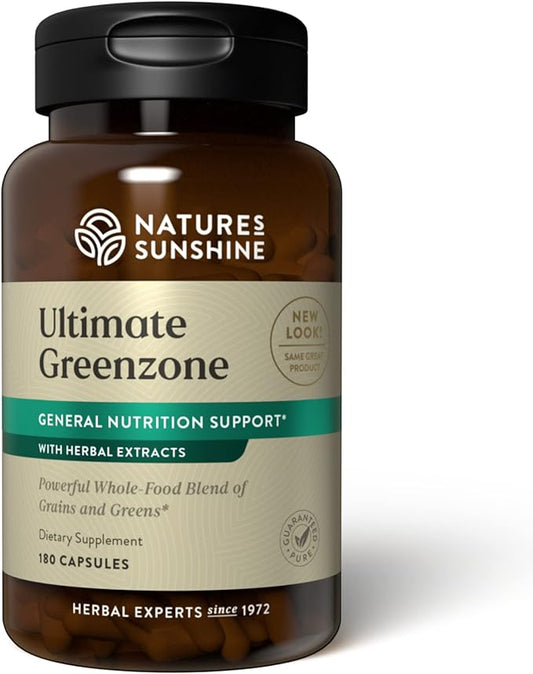 Nature's Sunshine Ultimate Greenzone, 180 Capsules | Supports Immunity, Helps Maintain a Balanced PH Level, and is Full of Nutritional Grains, Herbs, Fruits