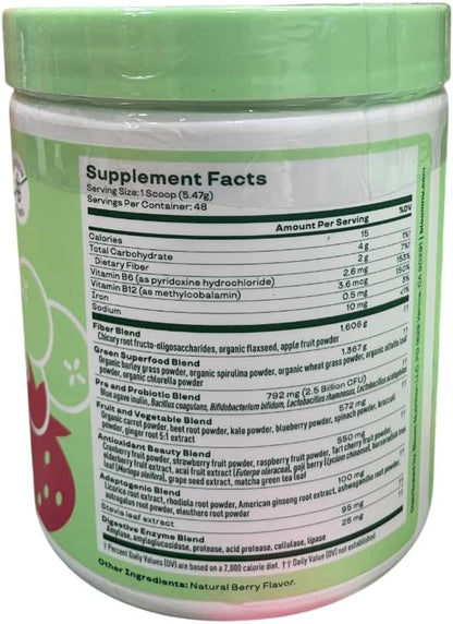 '-Bloom- Greens & Superfoods Powder 9.26oz (Berry, 48 Servings)