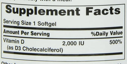 Nature's Bounty Vitamin D3, Immune and 2000IU, 240 240 Rapid