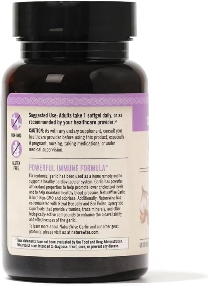NatureWise Odorless Garlic Pills 1500 mg 60 Softgels [2-Month Supply]