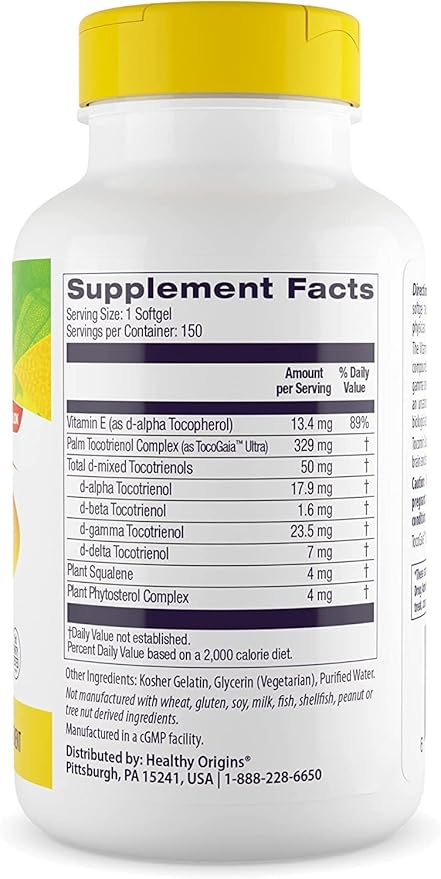 Healthy Origins Tocomin SupraBio (Tocotrienols), 50 mg 150 Softgels