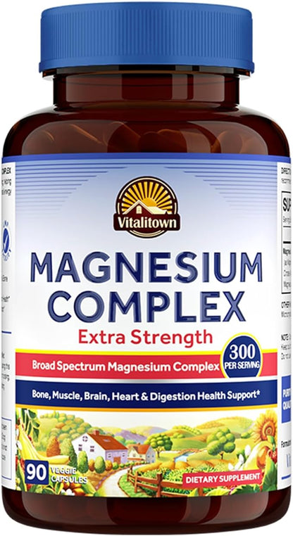Vitalitown Magnesium Complex Supplement 300mg Elemental 90 Vegan