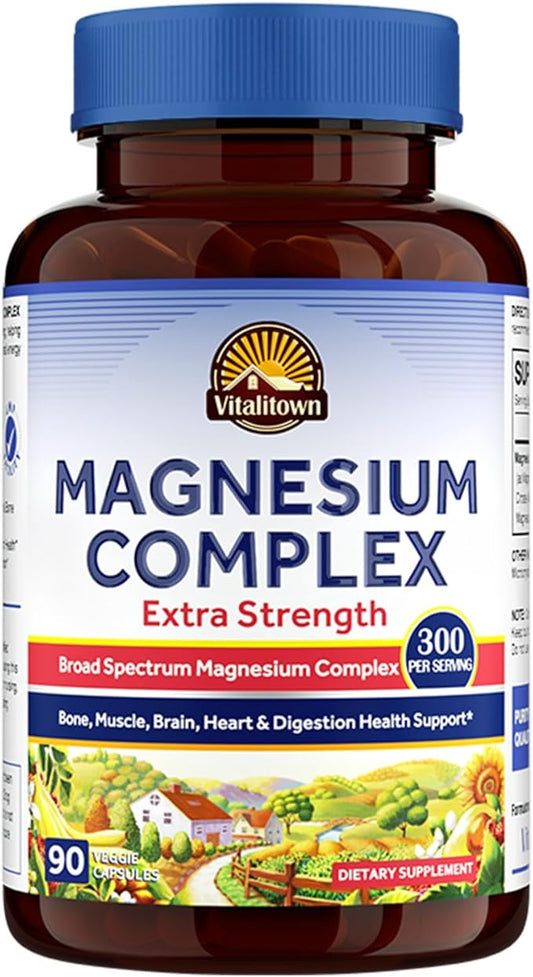 Vitalitown Magnesium Complex Supplement 300mg Elemental 90 Vegan