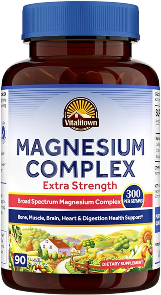 Vitalitown Magnesium Complex Supplement 300mg Elemental 90 Vegan