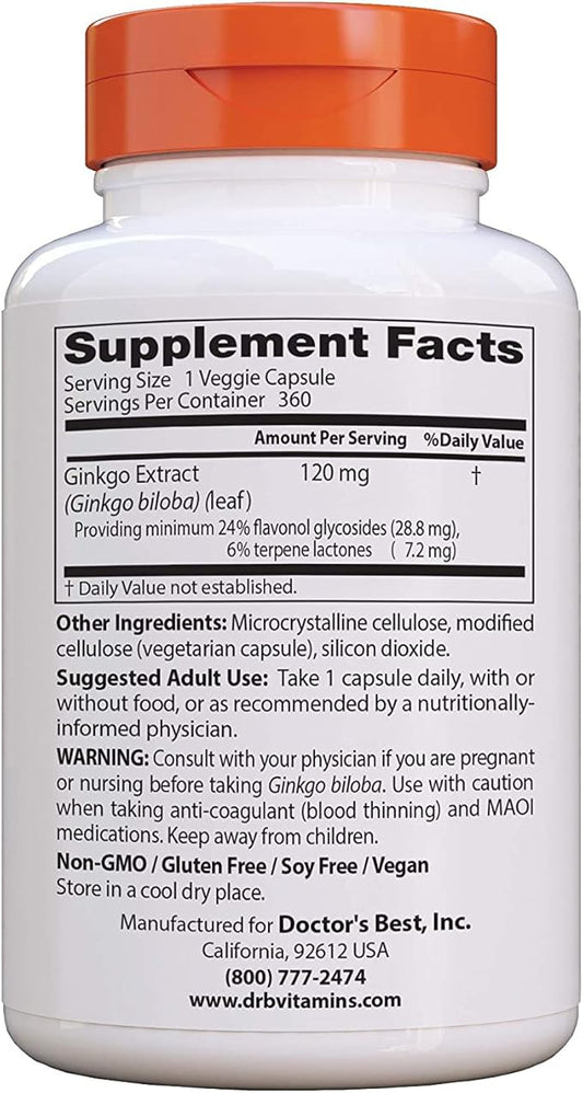 Doctor's Best Extra Strength Ginkgo, Non-GMO, 120 mg, 360 Count 1)